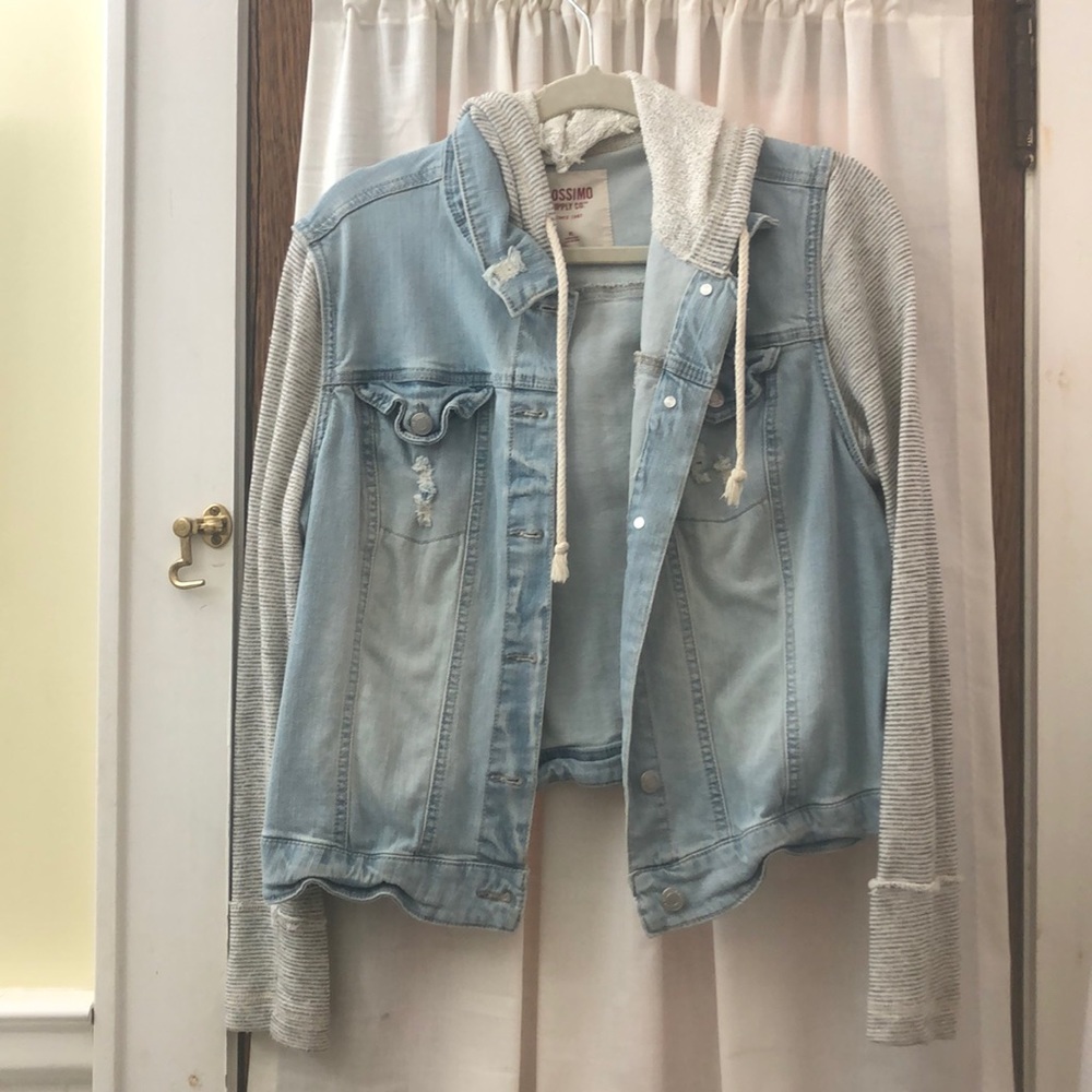 Hooded Denim Jacket/Sweatshirt hybrid
